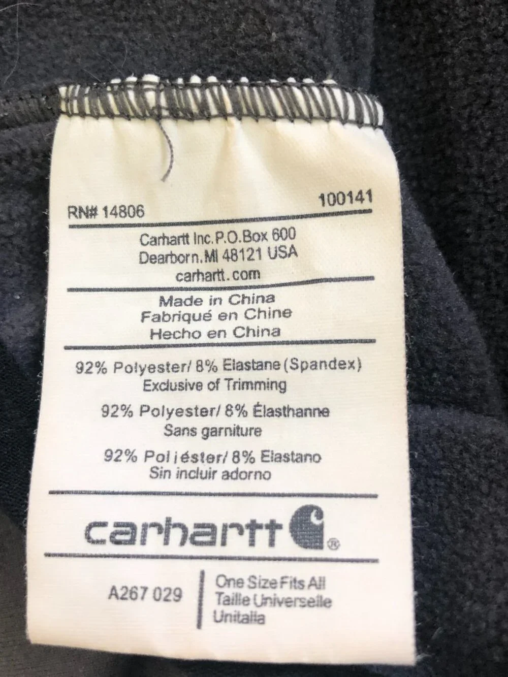 Carhartt Gray Hooded Face Mask Balaclava Logo Winter Hunting Outdoor